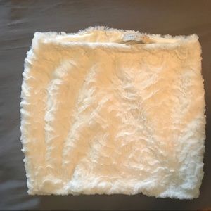 White Fur Mini Skirt